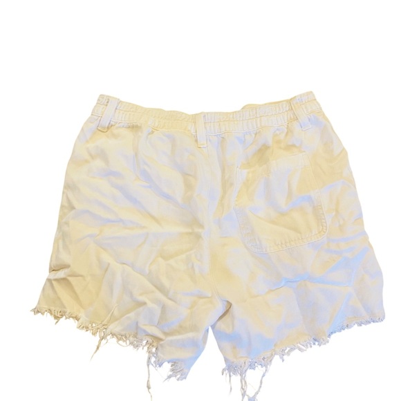 Aerie Cargo Linen Frayed Hem White Adventure Shorts Safari - Picture 4 of 10